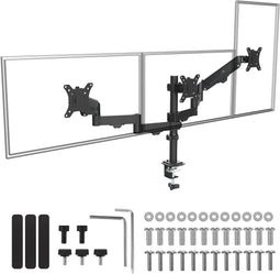 Maclean MC-137 - Monitorhouder voor 3 monitoren - 17-27 inch - tot 8kg - Gasveren - Zwart