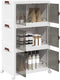 vidaXL - Opbergbox - stapelbaar - met - wielen - 3-laags - 75 - L - 64x39,5x110,5 - cm