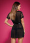 Obsessive - Alluria Kimono & String Zwart S/M