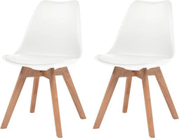 vidaXL - Eetkamerstoelen - 2 - st - kunststof - wit