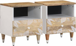 vidaXL - Nachtkastjes - 2 - st - 40x33x46 - cm - massief - mangohout