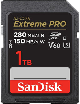 SanDisk Extreme Pro - SDXC UHS-II 1TB - 280MB/s Lezen 150MB/s Schrijven V60