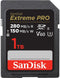 SanDisk Extreme Pro - SDXC UHS-II 1TB - 280MB/s Lezen 150MB/s Schrijven V60