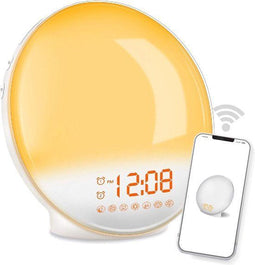 DistinQ Wake-Up Light - Wifi Smart Wekkerradio - Dubbele wektijd Slaaphulp met USB aansluiting