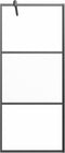 vidaXL - Inloopdouchewand - 90x195 - cm - halfmat - ESG-glas - zwart