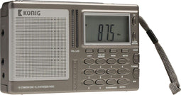Konig HAV-PR31 - FM-wereldontvanger met wekker - Grijs
