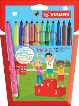 Set Viltstiften Stabilo Trio AZ Multicolour (6 Stuks)