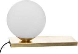 DESIGN TAFELLAMP GOUD MET GLAZEN BOL H 17 CM