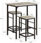 SoBuy OGT10-HG - Bistrotafelset - 1 Tafel + 2 Krukken - Grijs (3-delig)