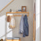 SoBuy FHK06-N - Wandkapstok - Houten Muurhanger met Plank & 6 Haken - Naturel
