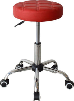 Bureaustoel kruk - bureaukruk - kantoorkruk - met wielen - hoogte instelbaar - rood