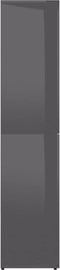 vidaXL - Schoenenkast - 80x39x178 - cm - bewerkt - hout - hoogglans - grijs