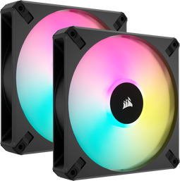 Corsair iCUE AF140 RGB ELITE PWM Fan - 140mm - Multicolour - (2 stuks)