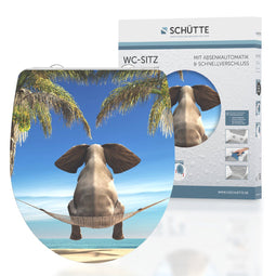 SCHÜTTE HAPPY ELEPHANT - WC-Bril - Duroplast - Soft Close - Afklikbaar - RVS-Scharnieren - Blauw