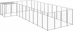 vidaXL - Hondenkennel - 13,31 - m² - staal - zilverkleurig