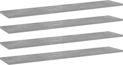 vidaXL - Wandschappen - 4 - st - 100x20x1,5 - cm - bewerkt - hout - betongrijs