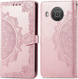 iMoshion Hoesje Geschikt voor Nokia X20 / X10 Hoesje Met Pasjeshouder - iMoshion Mandala Bookcase - Rosé Goud
