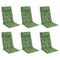 Stoelkussens 6 st hoge rug bladpatroon oxford stof