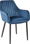 Set van 2 eetkamerstoelen WELLSTON Fluweel Donkerblauw