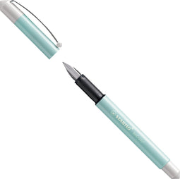 STABILO beCrazy! - Vulpen - Pastel Turquoise/Wit + 1 Inkt Cartridge Blauw