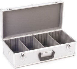 Perel Cd-koffer 80 cd's - Aluminium - Sleutelslot met 2 sleutels - Grijs