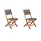 Set van 2 FSC en textilene acacia houten stoelen - grijs