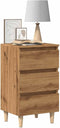 vidaXL - Nachtkastje - 40x35x69 - cm - bewerkt - hout - artisanaal - eikenkleur