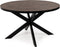 Stalux Ronde eettafel 'Daan' 120cm, kleur zwart / lederlook bruin