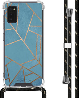 iMoshion Hoesje Geschikt voor Samsung Galaxy A41 Hoesje Met Koord - iMoshion Design Hoesje met Koord - Blauw / Meerkleurig / Goud / Blue Graphic