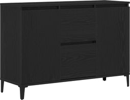 vidaXL - Dressoir - Zwart - Eiken - 104x35x70 - cm - Gegarandeerd - Hout