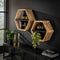 AnLi Style Wandschap set/2 hexagon Teakhout verweerd