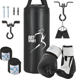 Bokszak set - 10kg - hangend - zwart