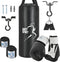 Bokszak set - 10kg - hangend - zwart