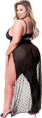 Baci - Mesh Gown & Gstring Maxi jurk en string set - M/L - Zwart