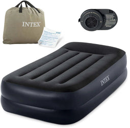 Intex Twin Pillow Rest Raised Luchtbed - Ingebouwde pomp - 191x99x42 cm - Blauw