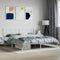 vidaXL - Bedframe - met - hoofdbord - metaal - wit - 180x200 - cm