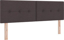 vidaXL - Hoofdbord - Knop - Ge - tuft - Donkerbruin - 140 - cm - Stof