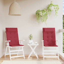 vidaXL - Stoelkussens - 2 - st - hoge - rug - oxford - stof - wijnrood
