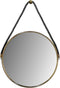 Ronde wandspiegel met touw - ø63x3,5 cm - Antique gold/zwart - Metaal/touw