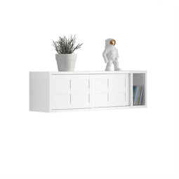 SoBuy FHK18-W - Wandkapstok - Schuifdeuren & Plank - Wit