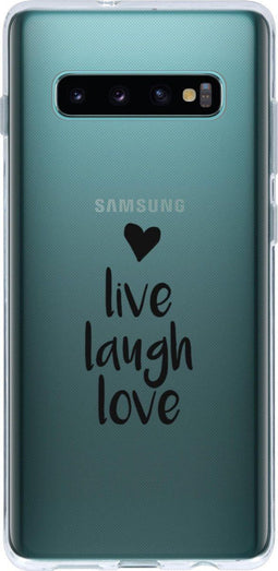 Hoesje Geschikt voor Samsung Galaxy S10 Plus Hoesje Siliconen - Design Backcover siliconen - Meerkleurig / Live Laugh Love