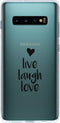 Hoesje Geschikt voor Samsung Galaxy S10 Plus Hoesje Siliconen - Design Backcover siliconen - Meerkleurig / Live Laugh Love