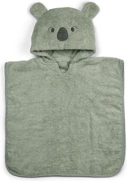 Nuuroo Badponcho - Badcape - Capouchon met berenoren - licht groen - Biologisch katoen badstof badponcho 9-24 maanden