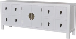 vidaXL - Tv-meubel - 110x24x48 - cm - bewerkt - hout - wit