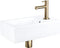 Differnz Force - Fonteinset - Keramiek - Kraan recht mat goud - 40 x 22 x 11.5 cm