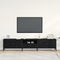vidaXL - TV-meubel - met - lade - Zwart - Eiken - 200x25x44 - cm - Bewerkt - hout