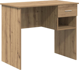vidaXL - Bureau - met - Opbergruimte - Artisan - Eiken - 90x49,5x75 - cm - Geengineerd - hout