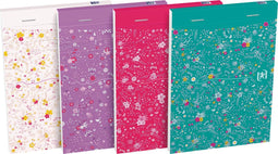 Oxford Floral softcover notitieblok, ft A6, 80 vel, gelijnd, 4 geassorteerde designs 5 stuks