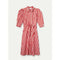Red striped midi shirt dress - maat XL