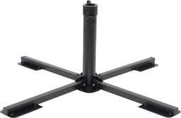 vidaXL - Parasolvoet - inklapbaar - voor - Ø38/48 - mm - stok - staal - glanzend - zwart